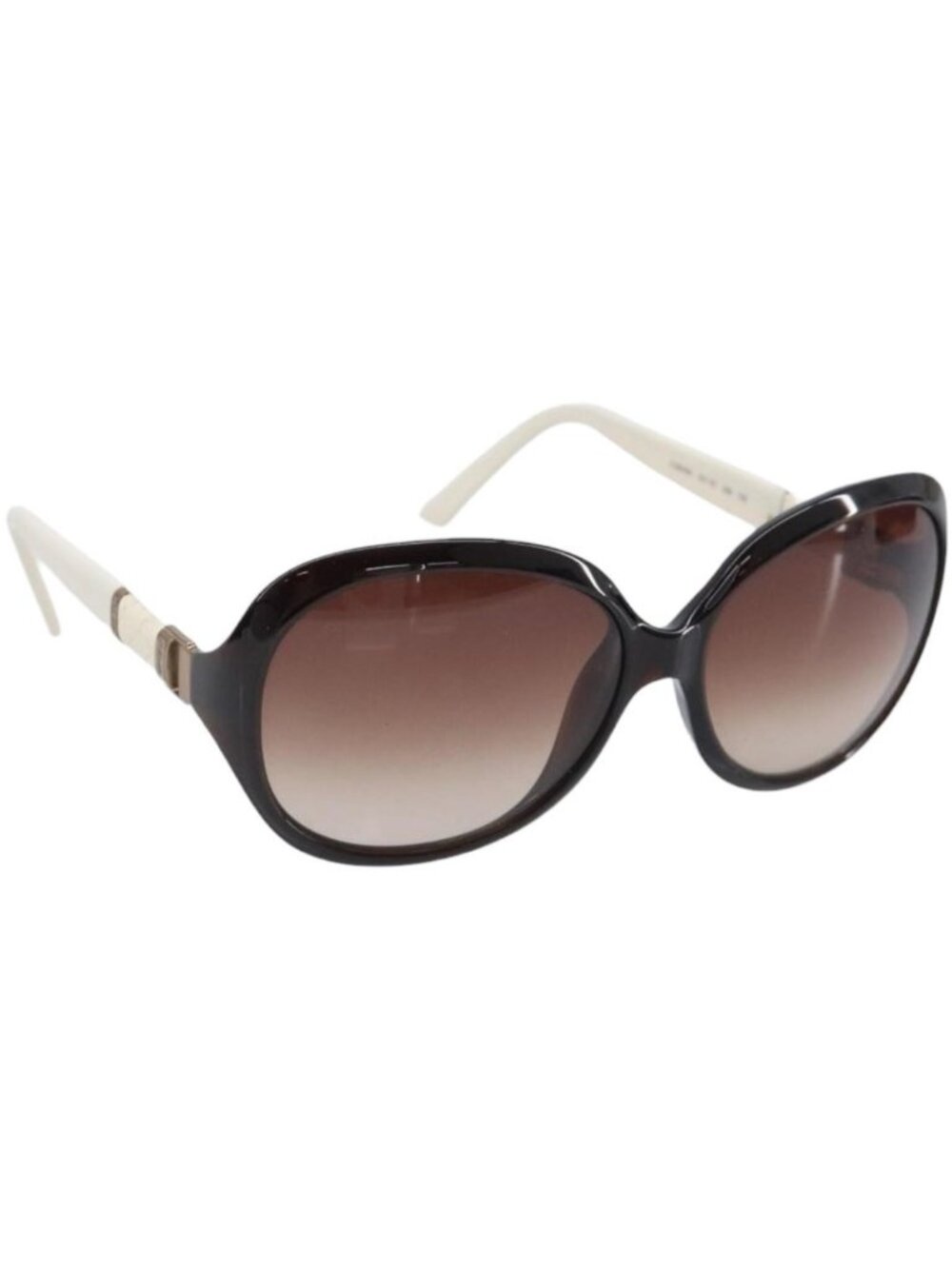 FENDI Sunglasses Plastic White Gold Tone